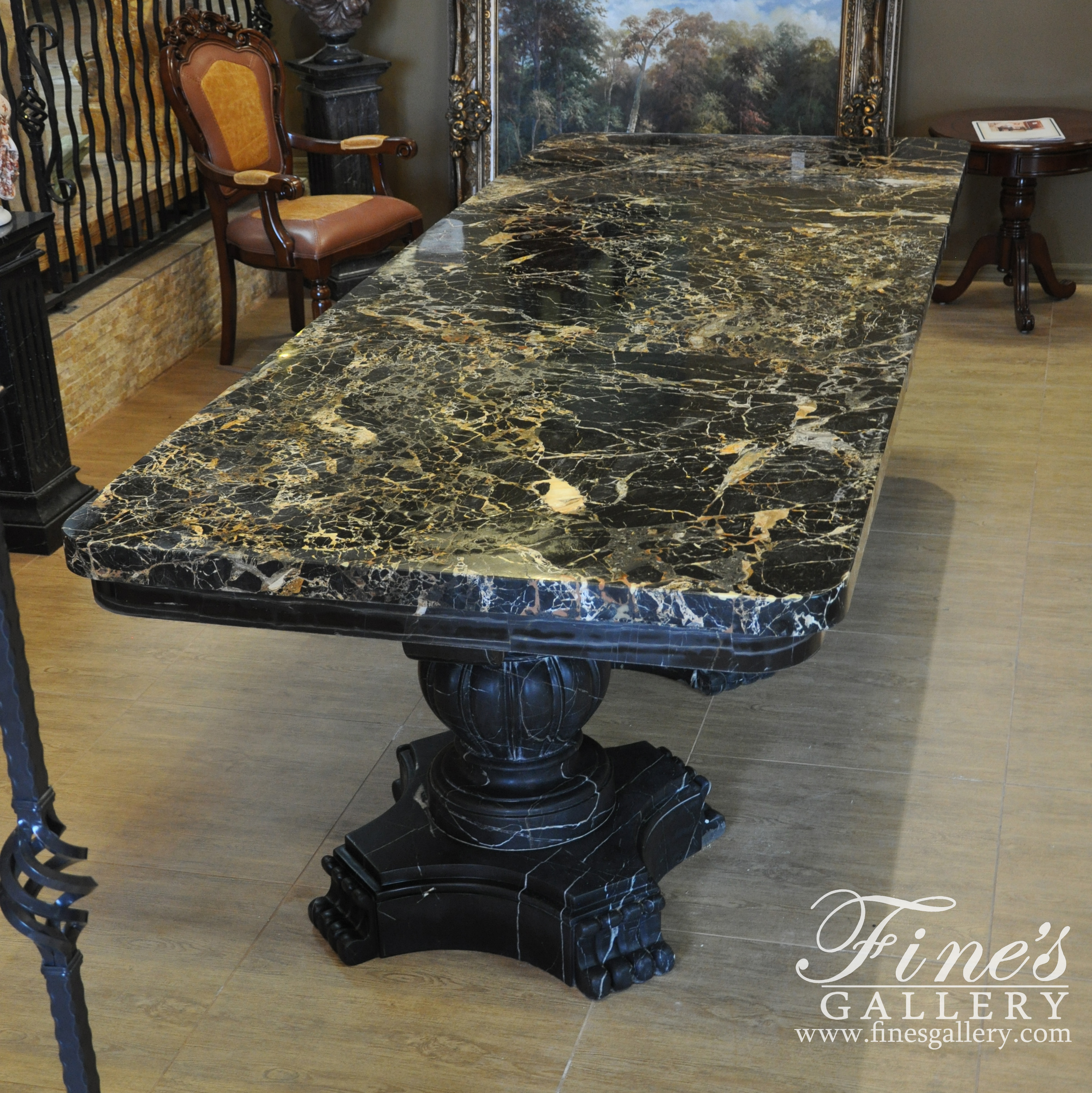 Marble Tables  - XL Portoro Gold Dining Table - MT-222